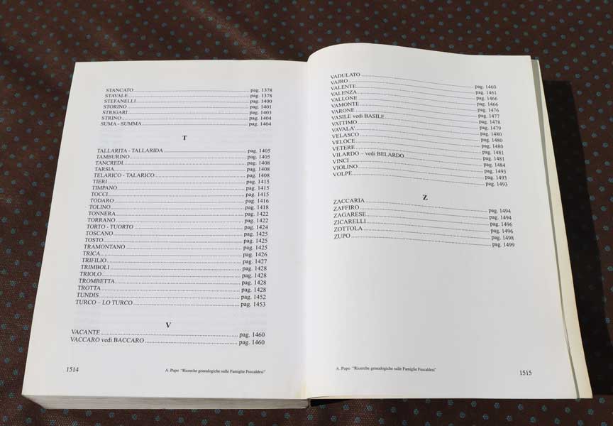 Libro Ricerche Genealogiche - Il cognome Stávale è il secondo della lista. Ci sono 22 pagine dedicate dal 1378 al 1400.