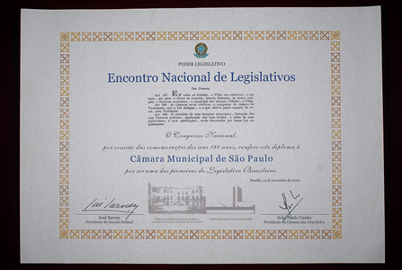CMSP - Diploma do Encontro Nacional de Legislativos de 2003