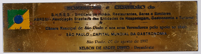 CMSP - Placa São Paulo Capital Mundial da Gastronomia