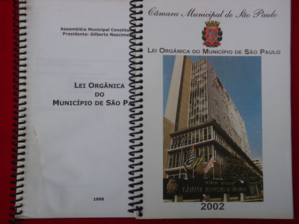 Lei Orgânica do Municipio de São Paulo 1998 e 2002