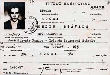 7. Título Eleitoral de Helio Stávale (Mooca - 1957)