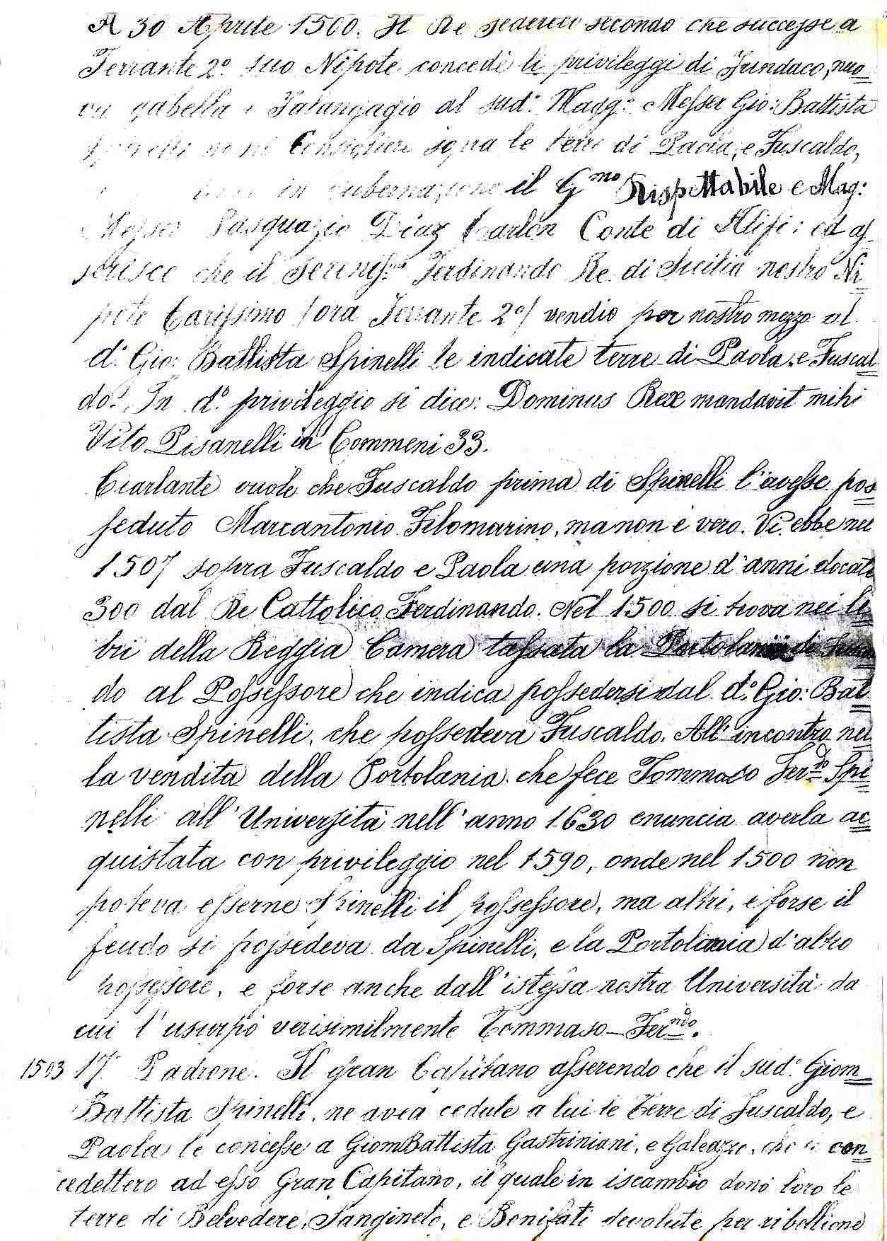 Manoscritto di Fuscaldo