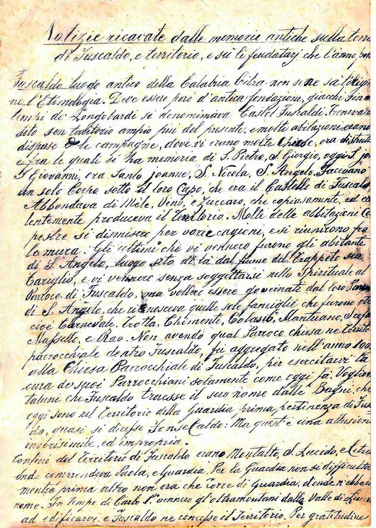 Manoscritto di Fuscaldo