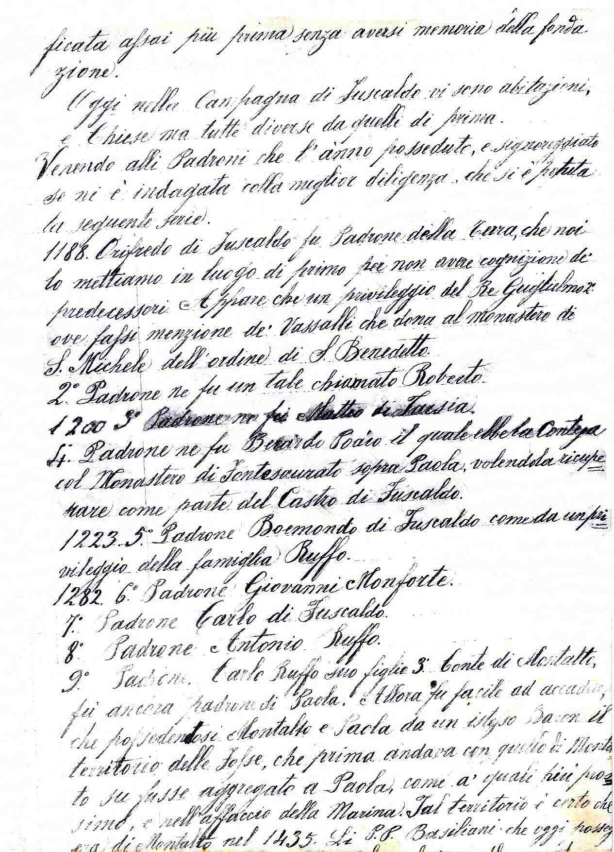 Manoscritto di Fuscaldo